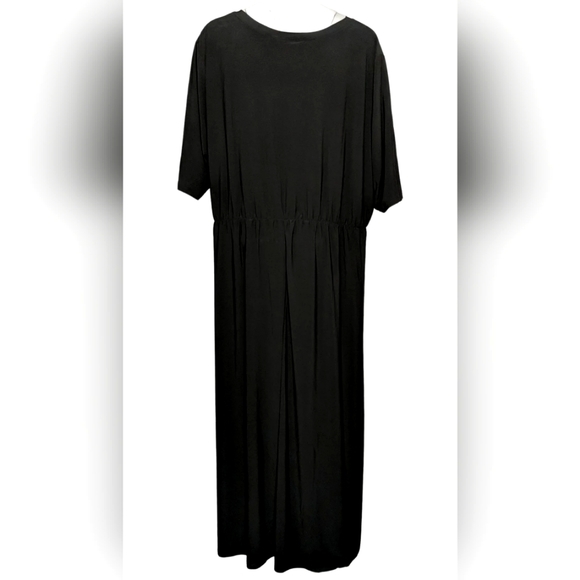 NEW Classic Little Black Maxi Dress 4X with Pockets 3/4 Sleeve - Picture 8 of 9
